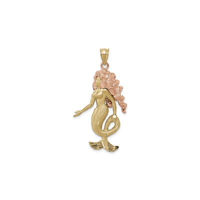 Pink-Haired Alluring Mermaid Pendant (14K) front - Lucky Diamond - New York