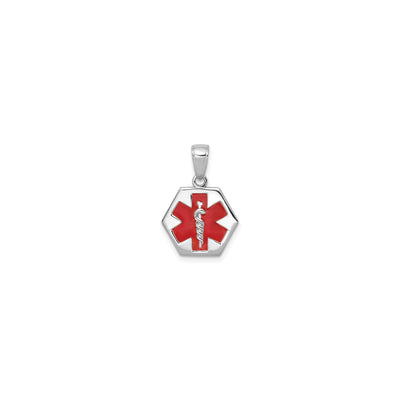 Hexagonal Medical Medal white (14K) front - Lucky Diamond - New York