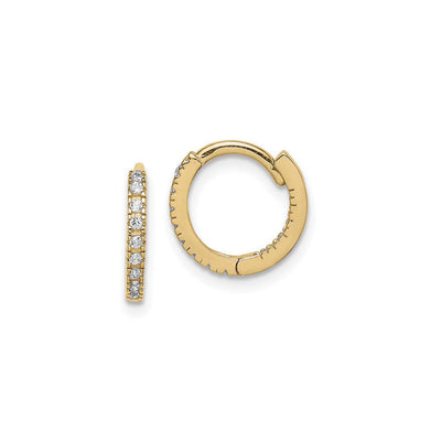 Cubic Zirconia Hinged Hoop Earrings (14K) main - Lucky Diamond - New York
