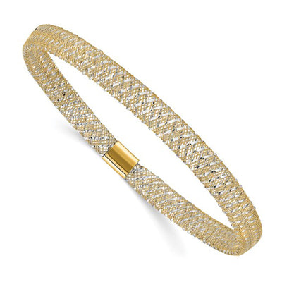 Lightweight Two-Toned Mesh Bracelet (14K) Lucky Diamond New York