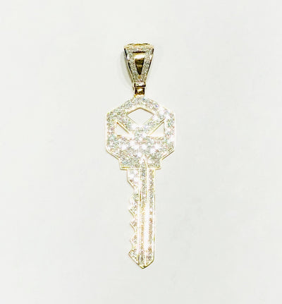 Diamond Key Pendant (10K) front view - Lucky Diamond - New York