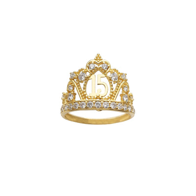 Stone-Set Queen Crown Quiceañera Ring Lucky Diamond New York