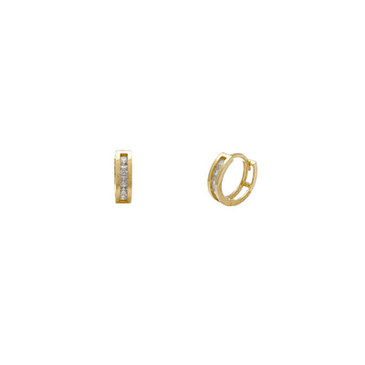 Channel Setting CZ Huggie Earrings (14K) Lucky Diamond New York