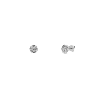 Diamond Milgrain Round Cluster Stud Earrings (14K) Lucky Diamond New York