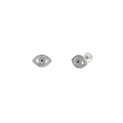 Pave Evil Eyes Stud Earrings (14K) Lucky Diamond New York