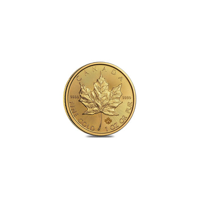 1 oz 31.1g Fine Gold 24K Canadian Maple Leaf Coin $50 Dollars CAD 9999 Back