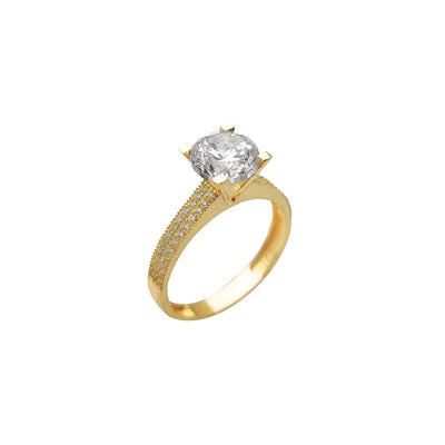 2-Row Pave Engagement Ring (14K) Lucky Diamond New York