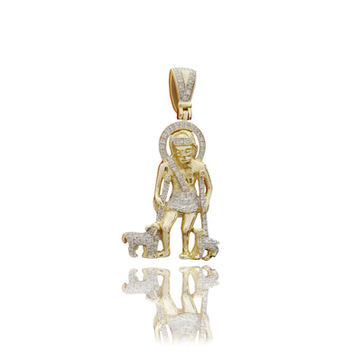 Diamond Saint Lazarus Two-Toned Gold Pendant (14K) Lucky Diamond New York