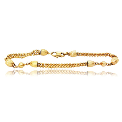 Triple Beads Bracelet (14K) - Lucky Diamond