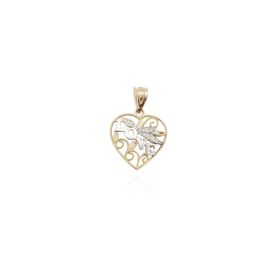 Leafy " love " Heart Pendant 14(K) Lucky Diamond New York