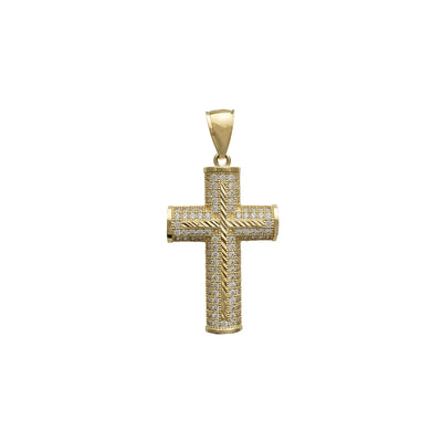 Iced-Out Diamond-Cuts Puffy Cross Pendant (14K) Lucky Diamond New York