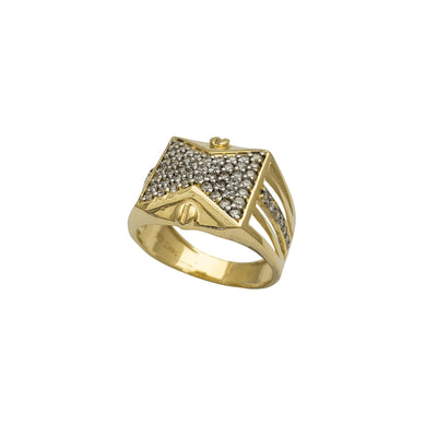 Iced-Out Concave Square Men's Ring (14K) Lucky Diamond New York