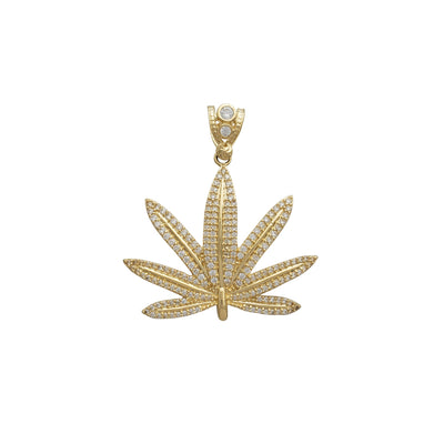 Zirconia Cannabis Pendant (14K) Lucky Diamond New York