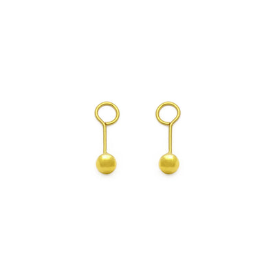 Ball Twistable Earring small (24K) front - Lucky Diamond - New York