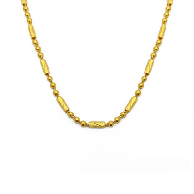 Sand Blasted Barrell and Bead Chain (24K) front - Lucky Diamond - New York