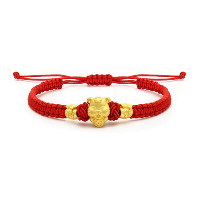 Fortune Tiger Chinese Zodiac Red String Bracelet (24K) main - Lucky Diamond - New York