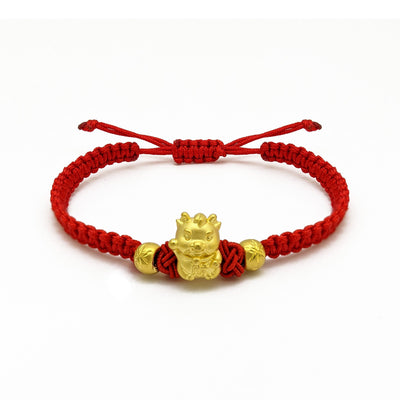 Strong Ox Chinese Zodiac Red String Bracelet (24K) main - Lucky Diamond - New York