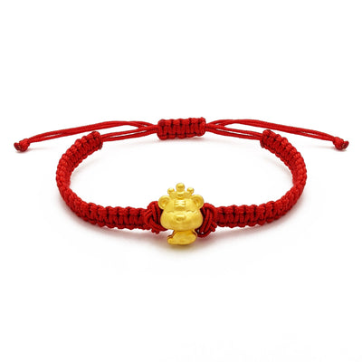 Tiger King Chinese Zodiac Red String Bracelet (24K) main - Lucky Diamond - New York