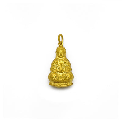 Guan Yin (观音) Reversible Pendant (24K) main - Lucky Diamond - New York