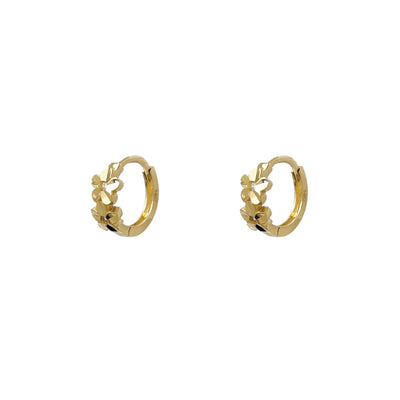 2 Flowers Huggie Earrings (14K) Lucky Diamond New York