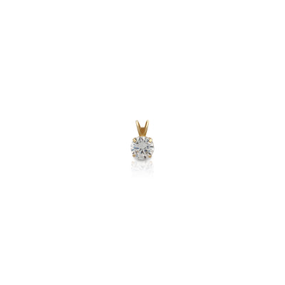 4-Prong Round Solitaire Yellow Gold Pendant (14K) Lucky Diamond New York
