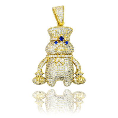 Pillsbury Doughboy with Moneybags Pendant yellow (Silver) front - Lucky Diamond - New York