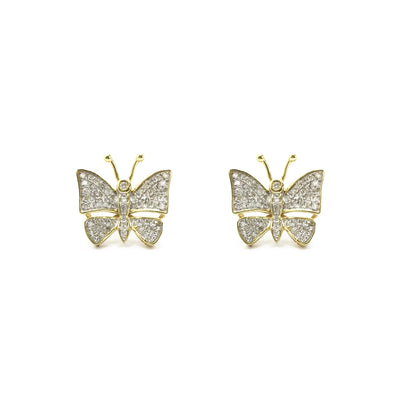 Glittery Butterfly Diamond Stud Earrings (10K) front - Lucky Diamond - New York