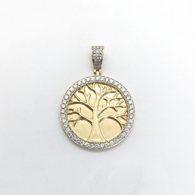 Tree of Life Diamond Medallion Pendant (14K) front - Lucky Diamond - New York