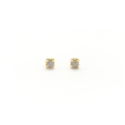 Diamond Dome Stud Earrings (10K) front - Lucky Diamond - New York