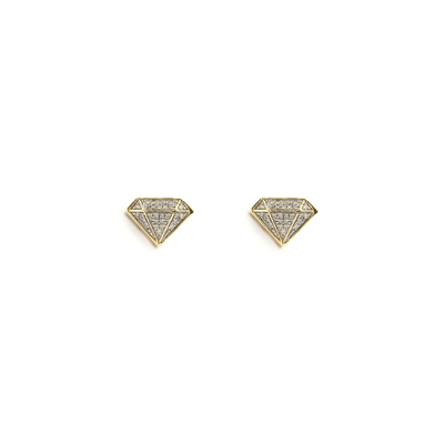Gemstone Silhouette Diamond Stud Earring yellow (10K) front - Lucky Diamond - New York