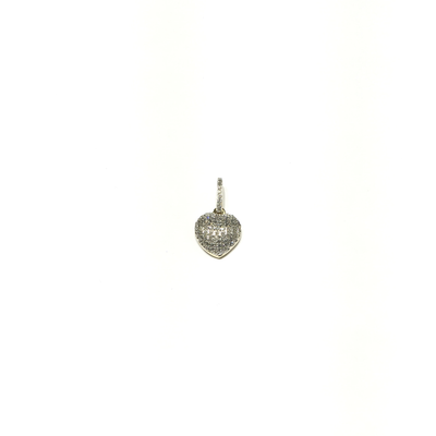 Petite Puffy Heart Diamond Pendant (10K) front - Lucky Diamond - New York