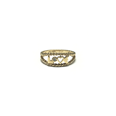 Love Braided Diamond Ring (10K) side - Lucky Diamond - New York