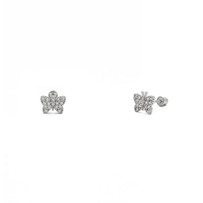 Icy Butterfly Mini Stud Earrings (14K) main - Lucky Diamond - New York