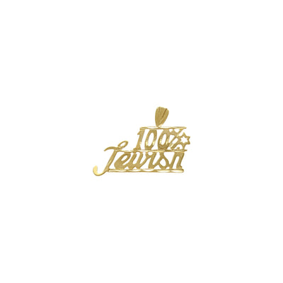 100% Jewish Pendant (14K) front - Lucky Diamond - New York