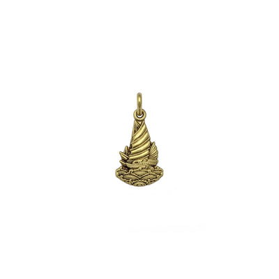 Antique Chinese Sailing Boat Pendant (14K) front - Lucky Diamond - New York