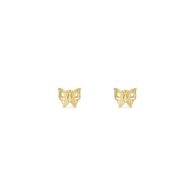 Butterfly Silhouette Stud Earrings (14K) front - Lucky Diamond - New York