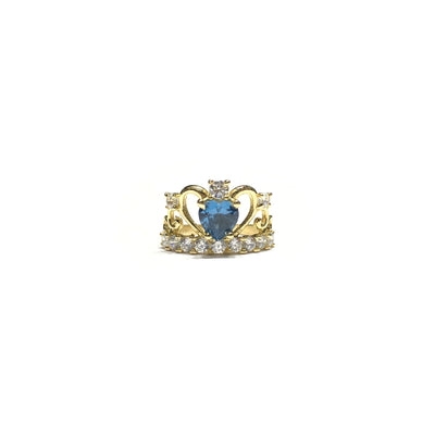December Birthstone Heart Crown CZ Ring (14K) front - Lucky Diamond - New York