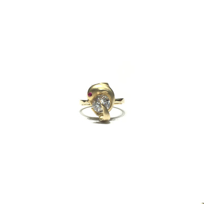Dolphin CZ Motion Ring (14K) front - Lucky Diamond - New York