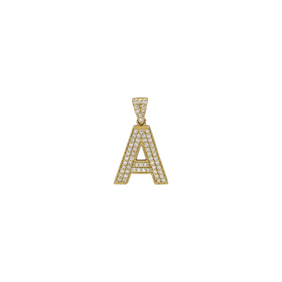 Iced-Out Initial Letters A Pendants (14K) front - Lucky Diamond - New York