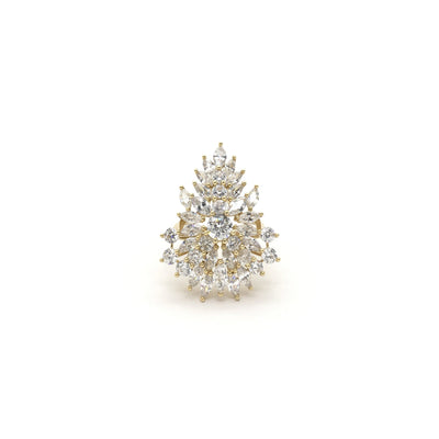 Marquise Cluster CZ Cocktail Ring (14K) front - Lucky Diamond - New York