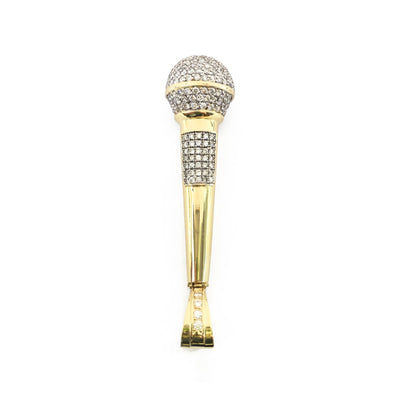 Microphone Diamond Pendant (14K) front - Lucky Diamond - New York