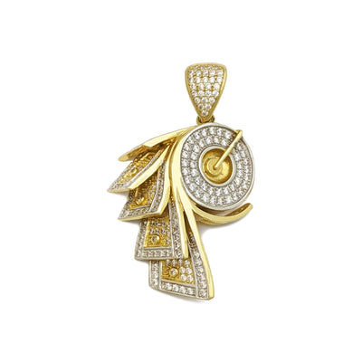 Money Roll Iced-Out Pendant (14K) front - Lucky Diamond - New York