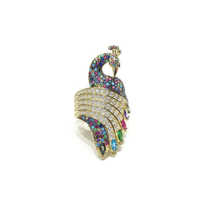 Multi-Color Peacock CZ Ring (14K) front - Lucky Diamond - New York