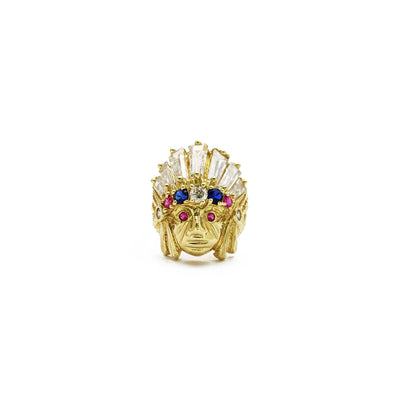 Native American Chief Ring (14K) front - Lucky Diamond - New York