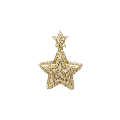 Protruding Icy Star Pendant (14K) front - Lucky Diamond - New York
