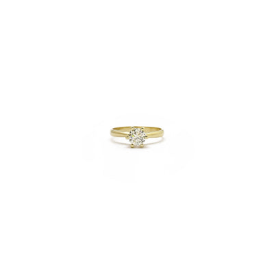 Round Diamond Six-Prong Solitaire Ring (14K) front - Lucky Diamond - New York