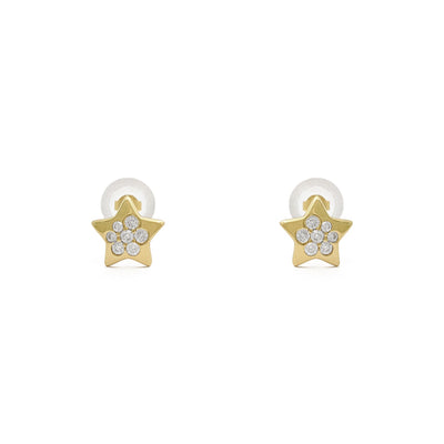 Star Cluster Stud Earrings (14K) front - Lucky Diamond - New York