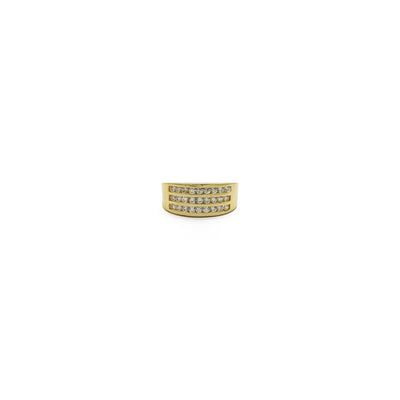 Three-Row Channel Ring (14K) front - Lucky Diamond - New York