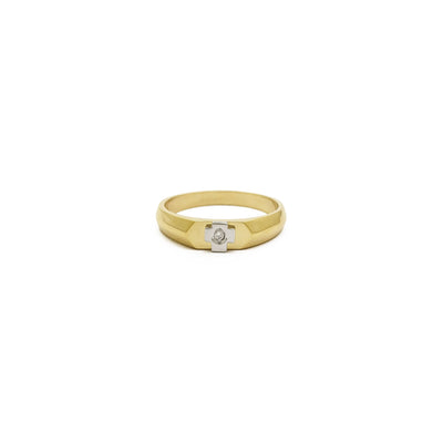 Cross Solitaire Ring (14K) front - Lucky Diamond - New York
