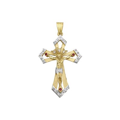 Crucifixion Buckled Cross Pendant (14K) front - Lucky Diamond - New York